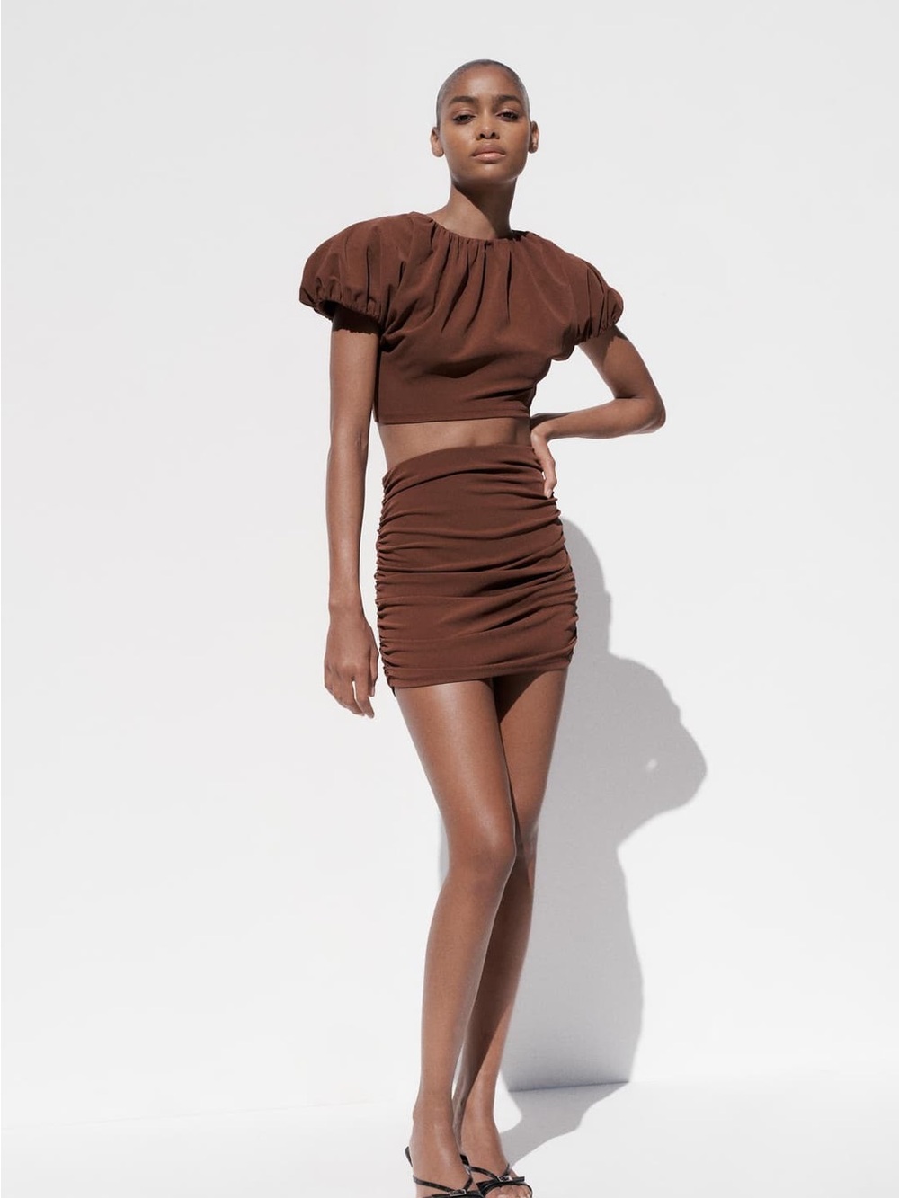 NWT Zara Ruched Mini Skirt
